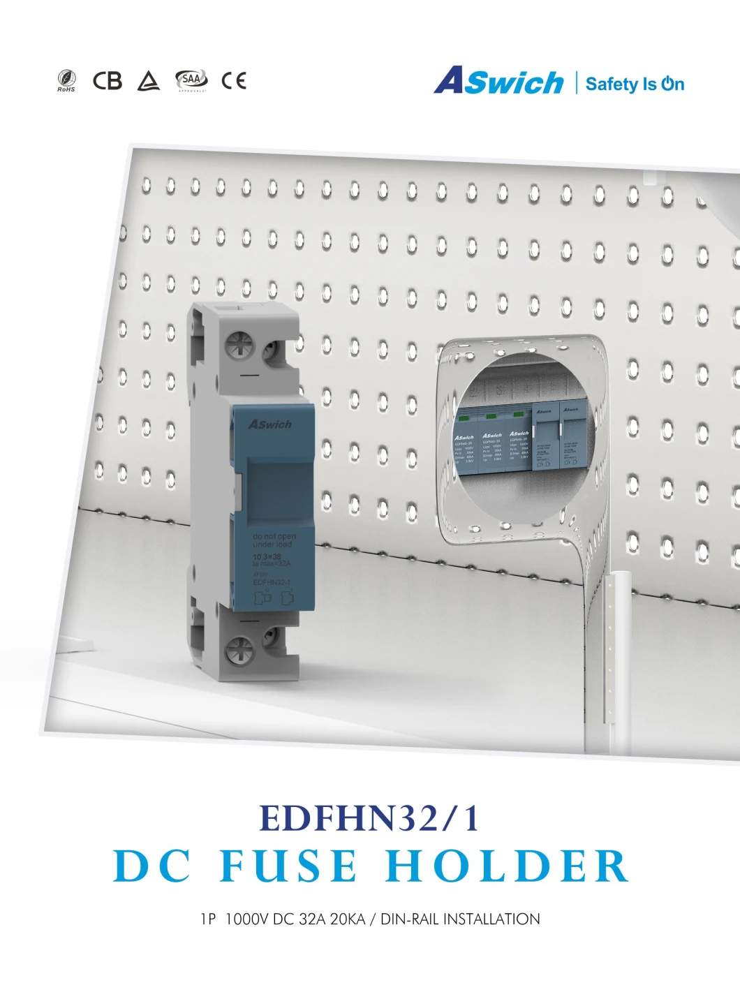 New Design DC Solar Photovoltaic 1000V PV Fuse Holder Base Box