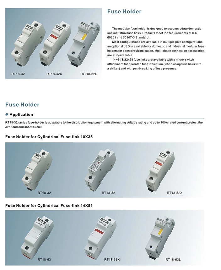 China Professional Manufacturer 32A 63A 125A Fuse Holder with LED Indication for Cylindrical Fuse Link