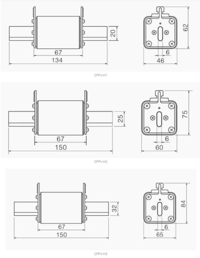 1000V Nh Fuse Link Photovoltaic Fuse for Solar Energy System