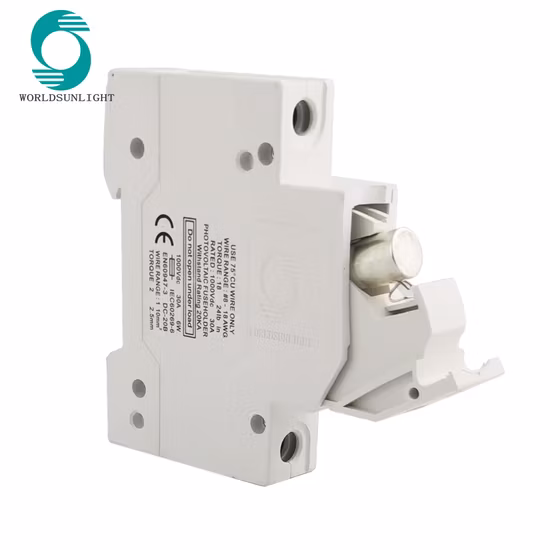 Fusible de CC de aplicación de energía solar 1p 1000V 10 * 38 mm 15A 30A Fusible de CC para sistema fotovoltaico